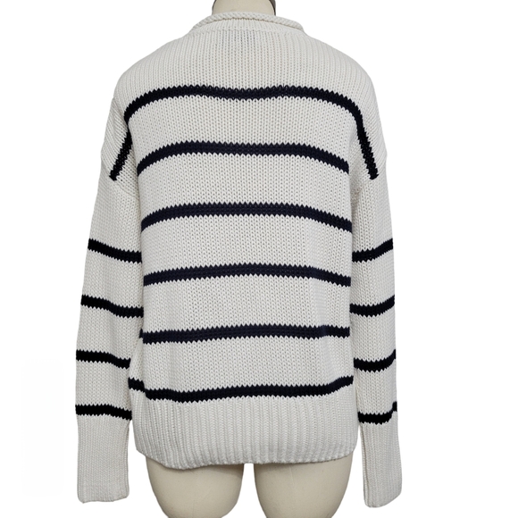 LA LIGNE White/ Navy Blue Marina Striped Sweater Size XS - Picture 6 of 11